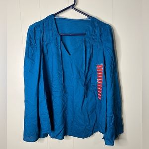 NWT Jessica Simpson Teal Bell Sleeved Blouse